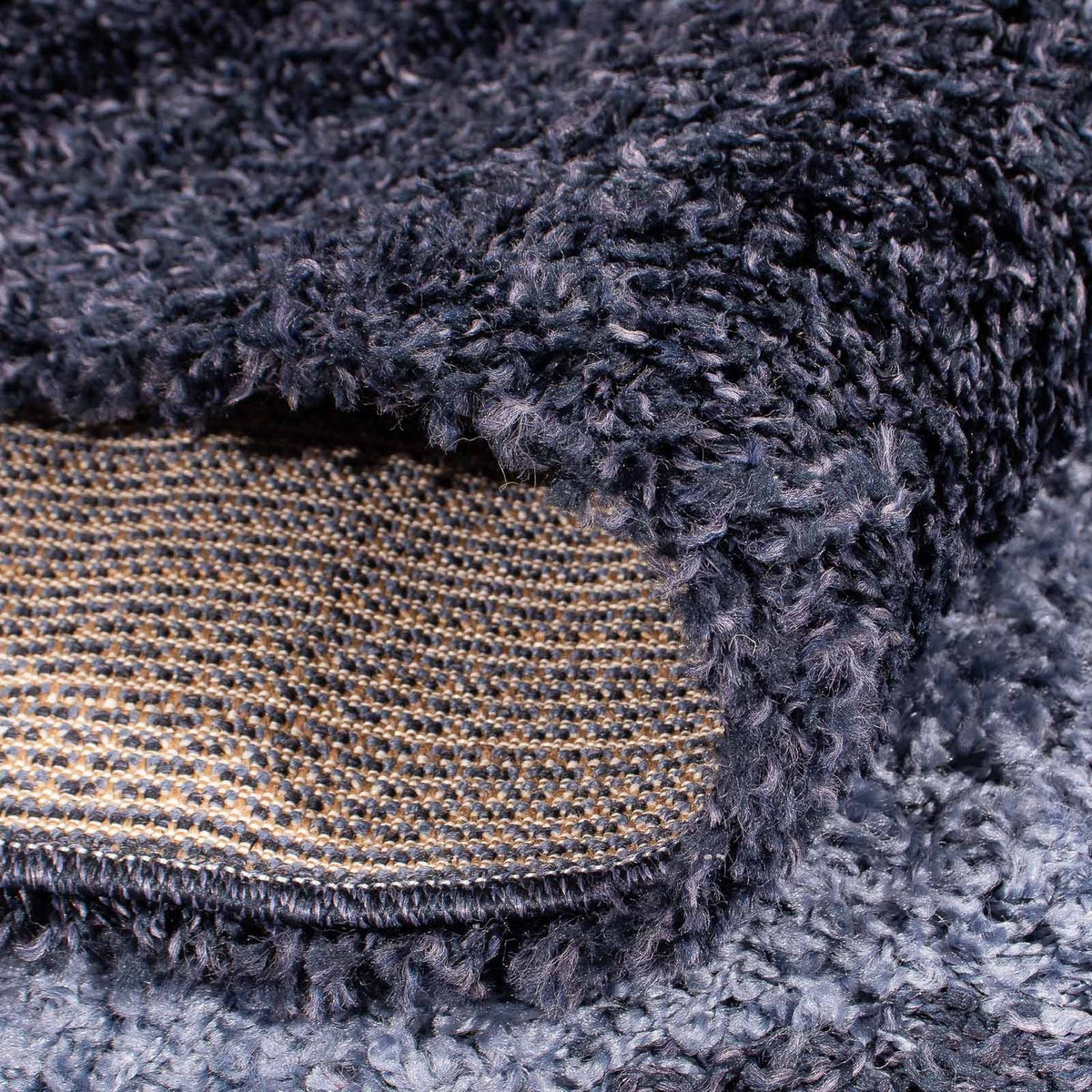 Tæppe med høj pæl - 170 x 120 cm - mørkeblå
