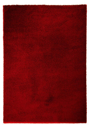 Tæppe med høj pæl - 290 x 200 cm - mørkerød