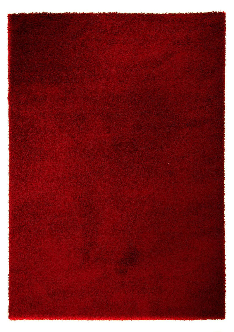 Tæppe med høj pæl - 290 x 200 cm - mørkerød