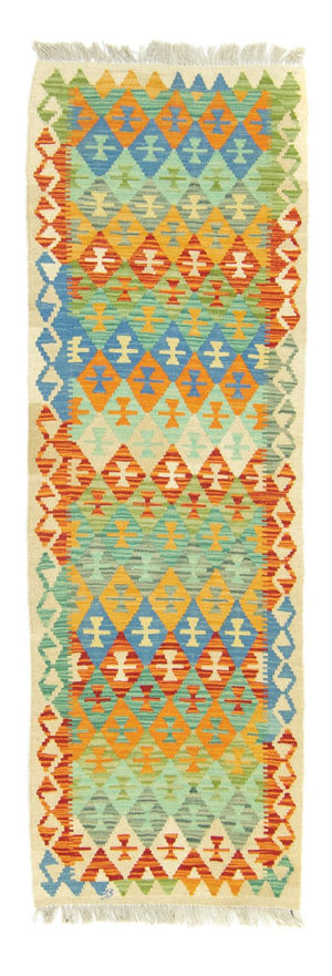 Løber Kelim-tæppe - orientalsk - 197 x 64 cm - farvet