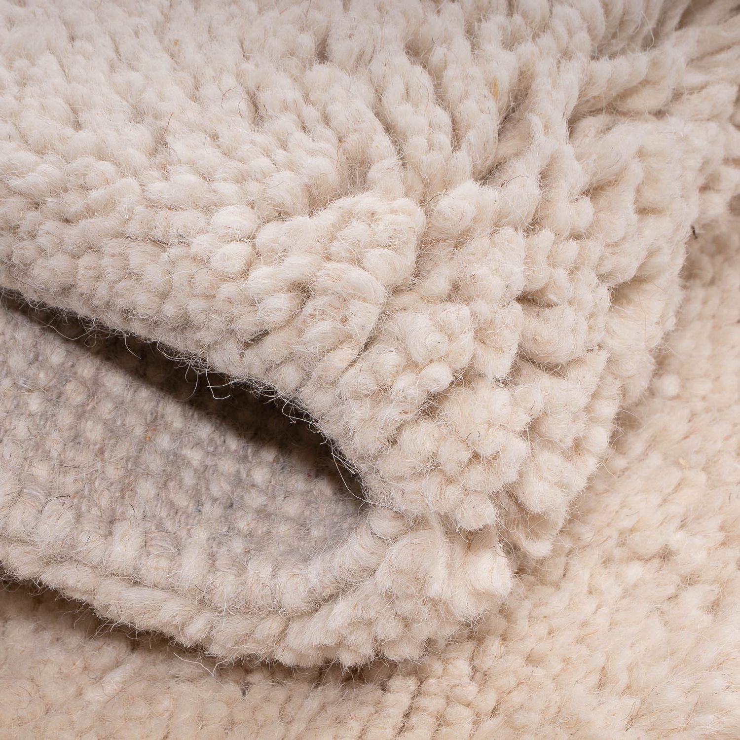 Berber tæppe firkantet  - 120 x 120 cm - beige