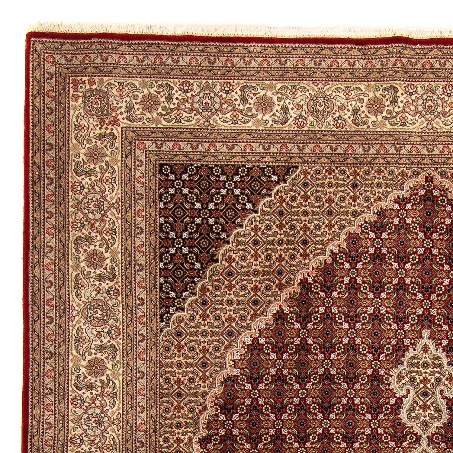 Orientalsk tæppe - Tabriz - 296 x 200 cm - mørkerød
