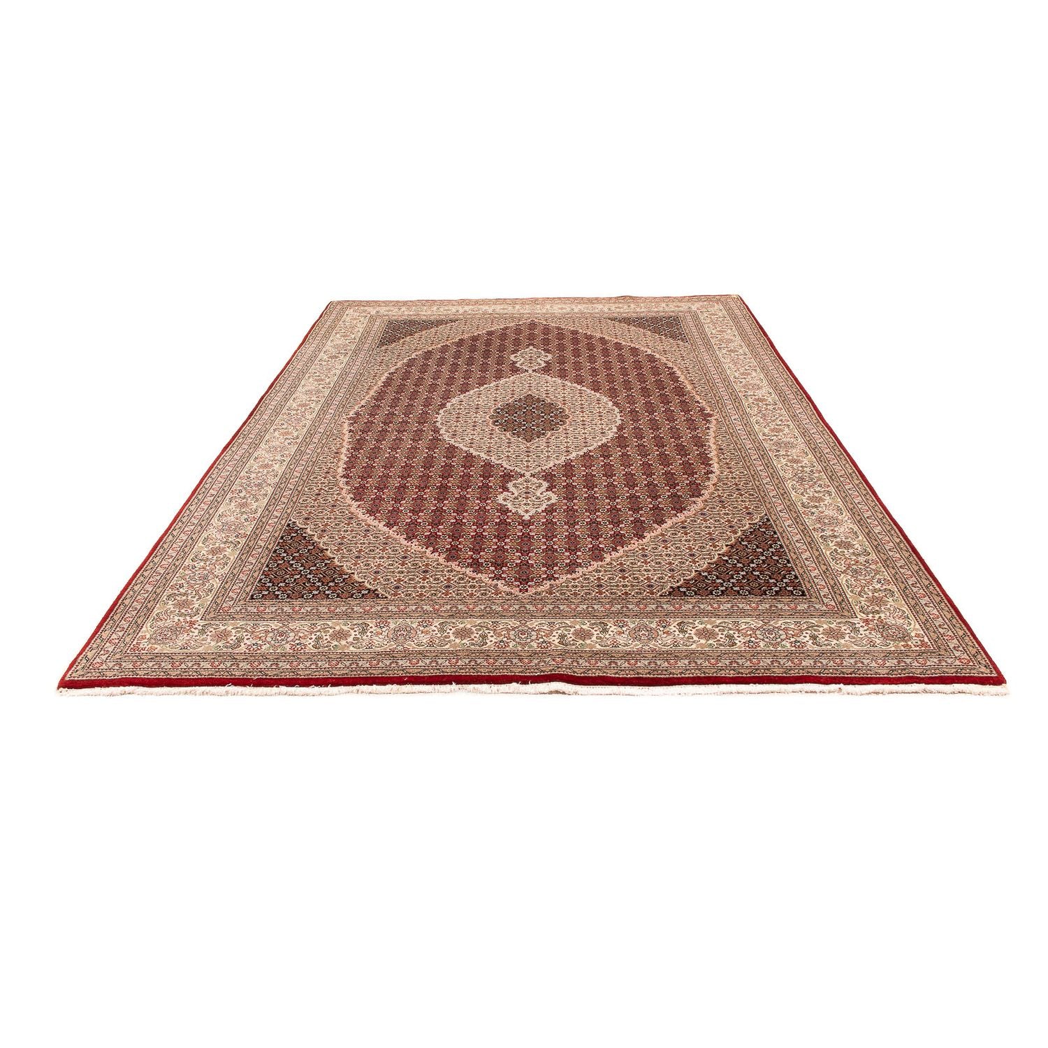 Orientalsk tæppe - Tabriz - 296 x 200 cm - mørkerød