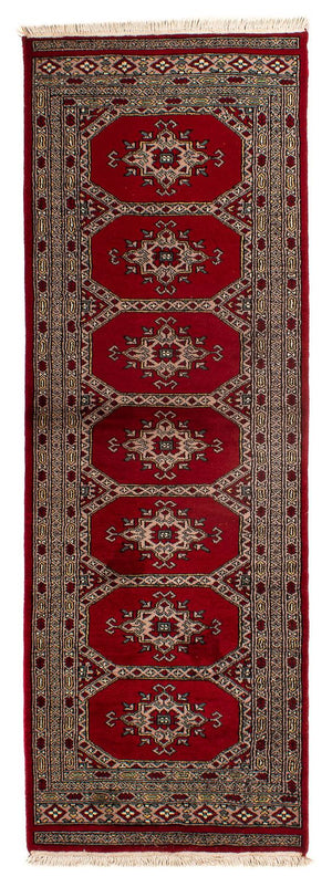 Løber Pakistan Tæppe - 192 x 64 cm - mørkerød