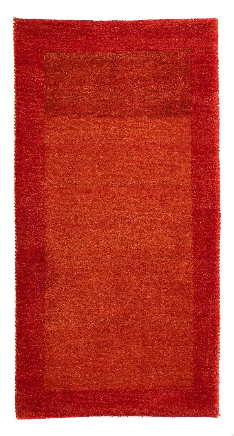 Gabbeh-tæppe - Indus - 142 x 74 cm - mørkerød