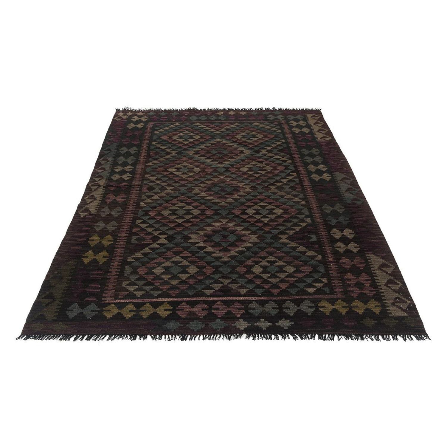 Kelim Carpet - Splash - 201 x 163 cm - flerfarvet