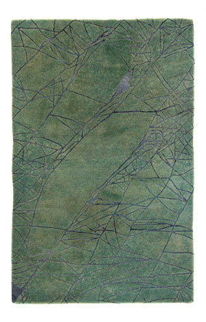 Uldtæppe - 247 x 147 cm - grøn