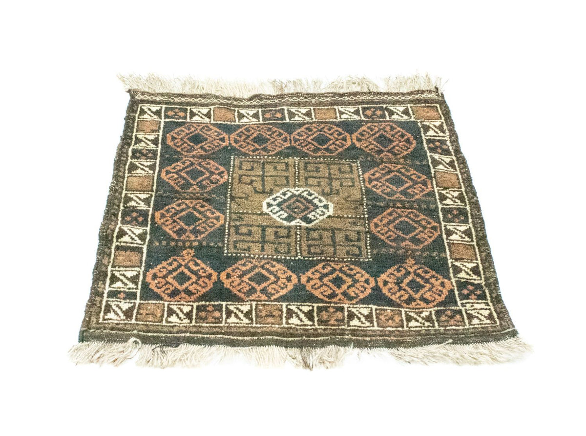 Afghansk tæppe firkantet  - 66 x 64 cm - blå