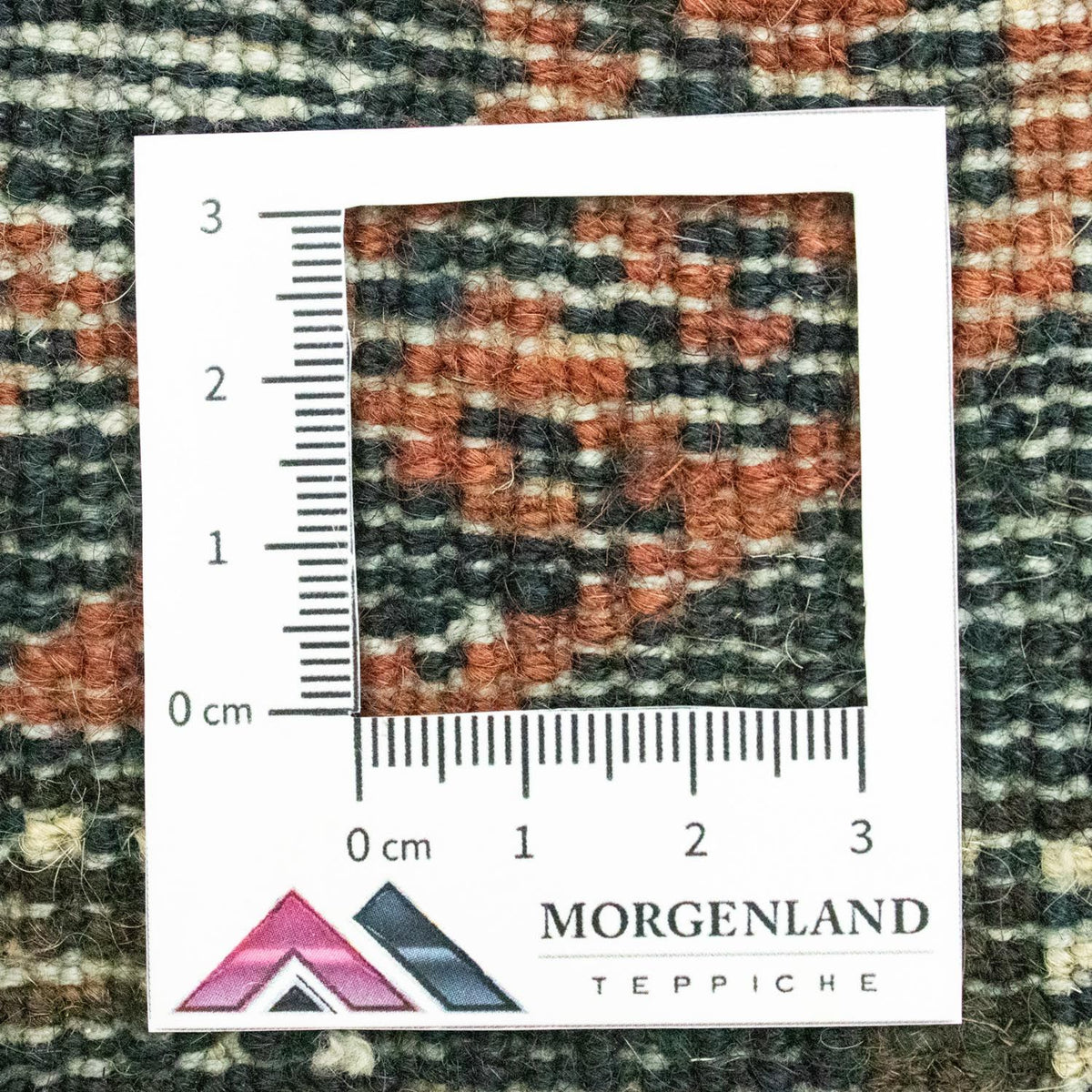 Afghansk tæppe firkantet  - 66 x 64 cm - blå