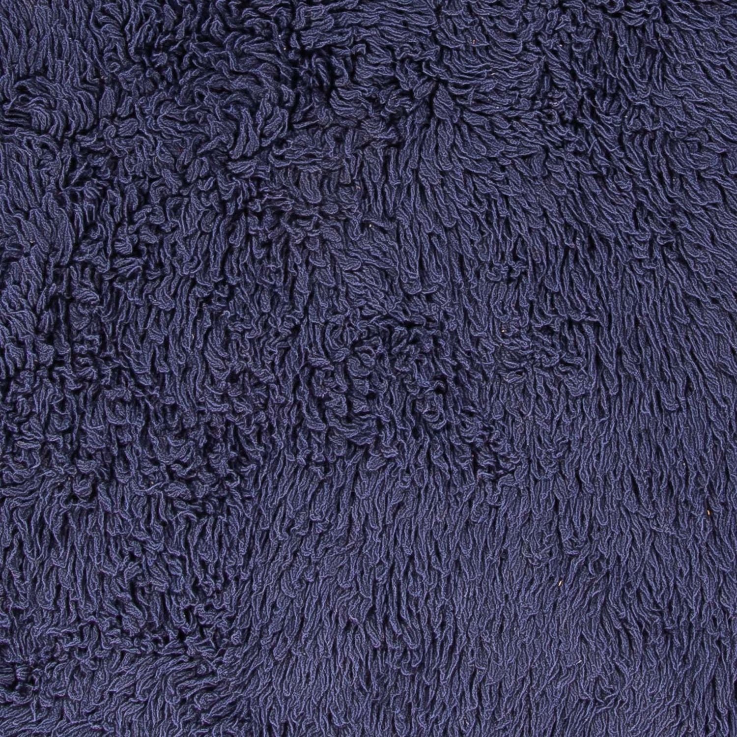 Tæppe med høj pæl rundt  - 260 x 260 cm - mørkeblå