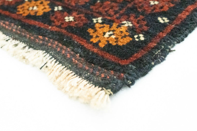 Afghansk tæppe firkantet  - 45 x 42 cm - blå