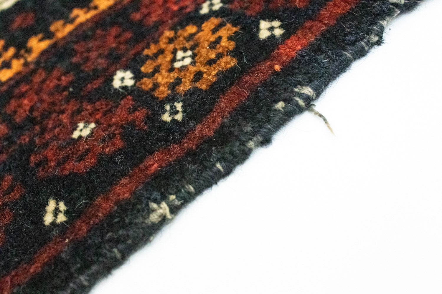 Afghansk tæppe firkantet  - 45 x 42 cm - blå