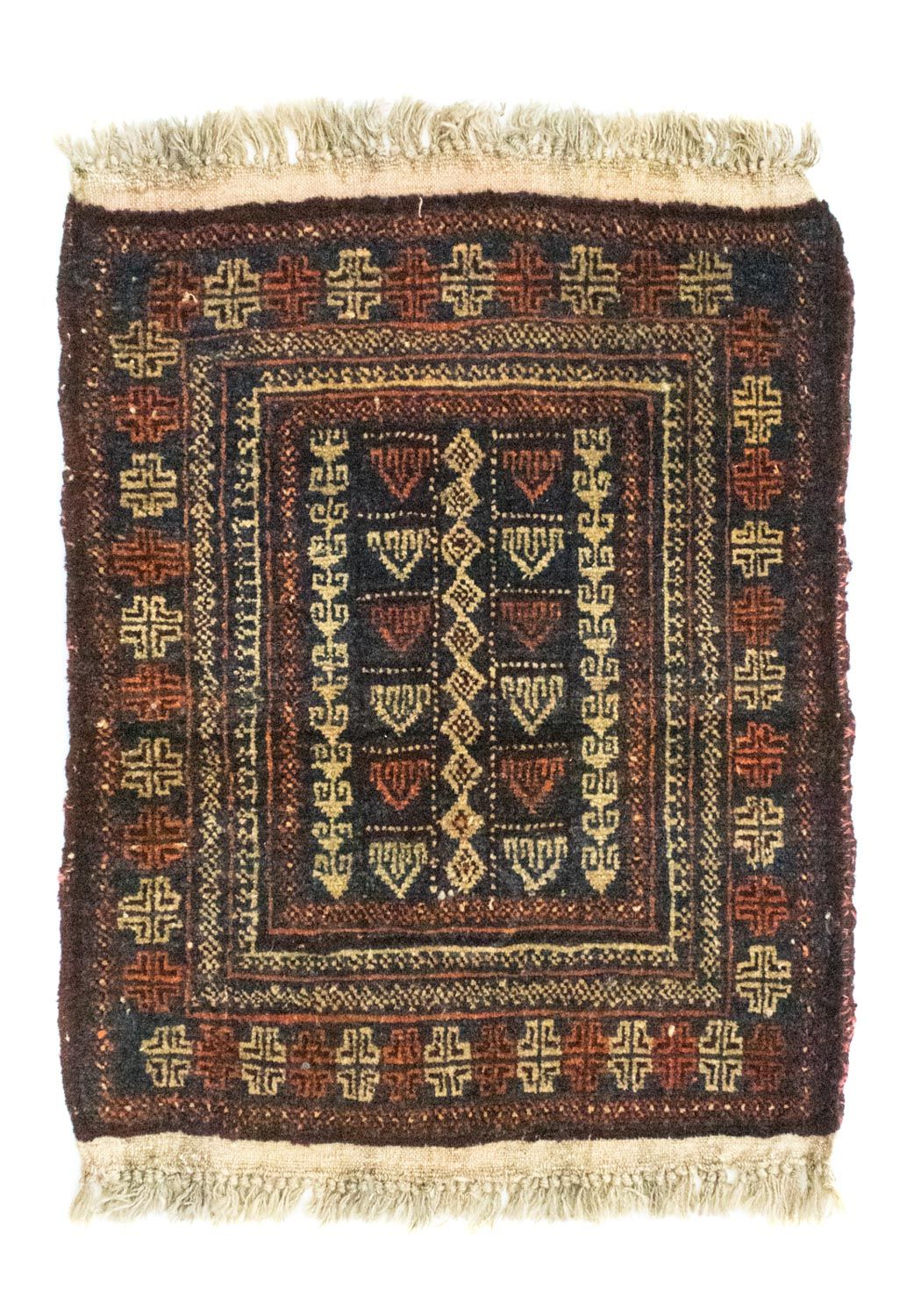Afghansk tæppe firkantet  - 70 x 57 cm - blå