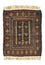 Afghansk tæppe firkantet  - 70 x 57 cm - blå