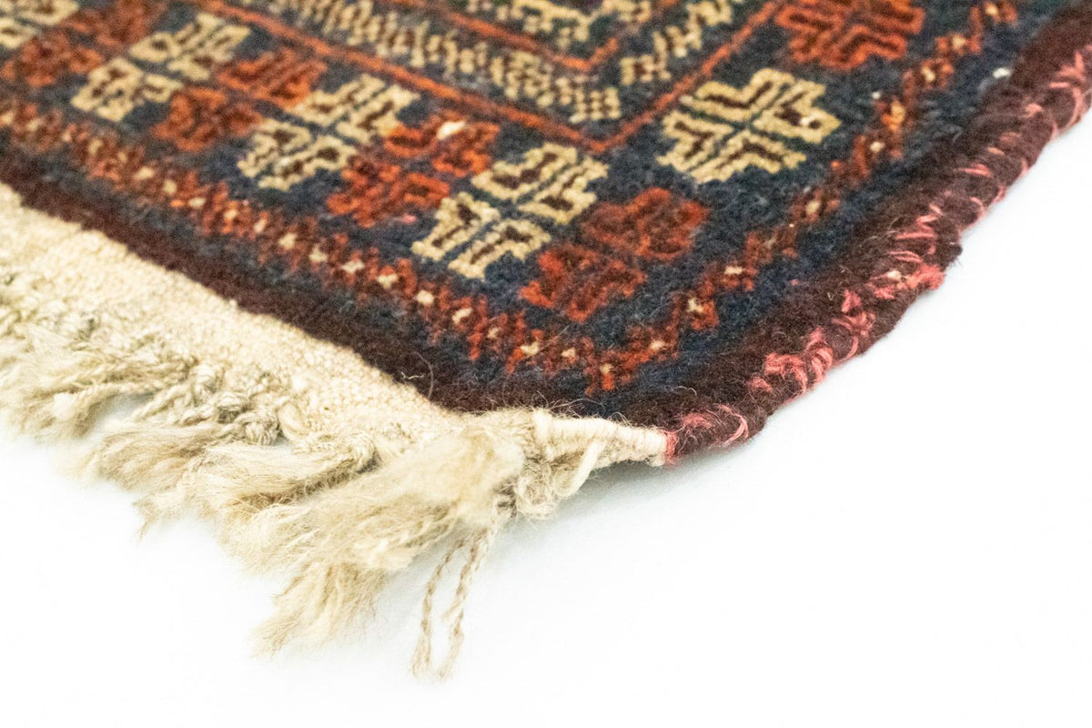 Afghansk tæppe firkantet  - 70 x 57 cm - blå