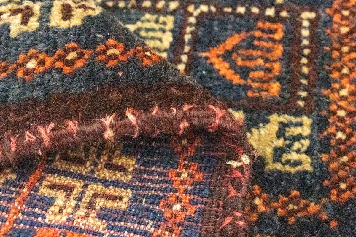 Afghansk tæppe firkantet  - 70 x 57 cm - blå