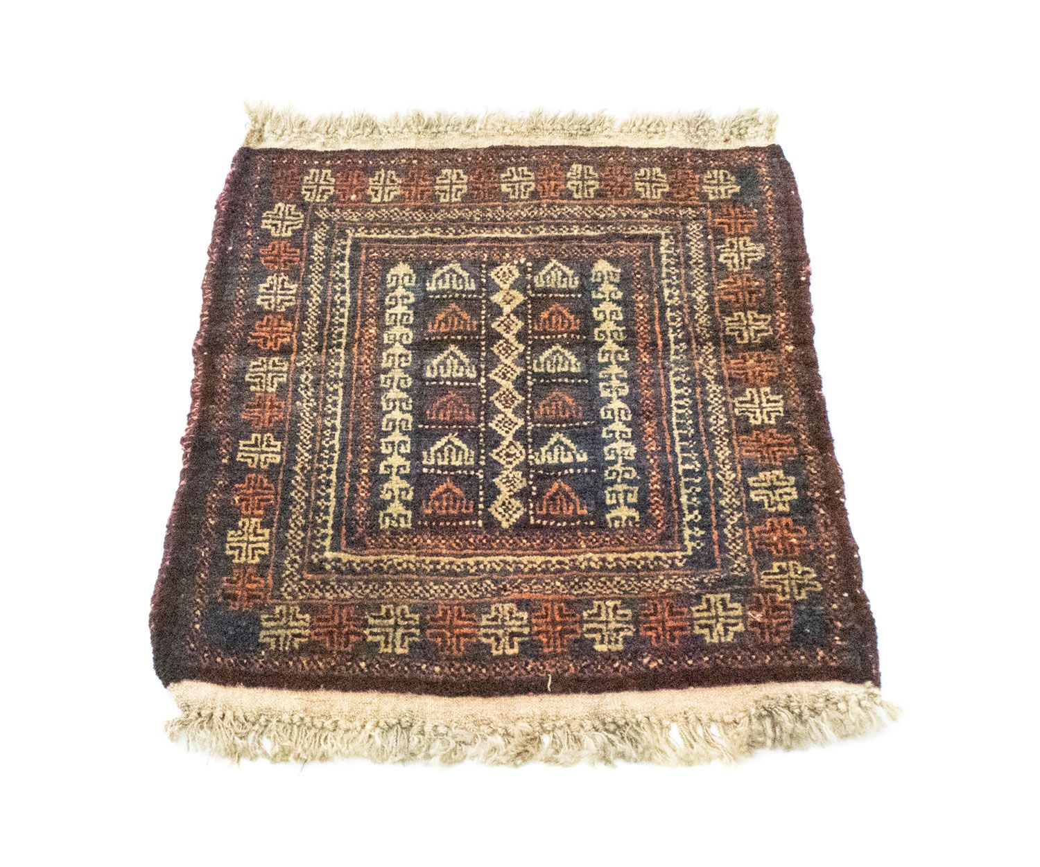 Afghansk tæppe firkantet  - 70 x 57 cm - blå