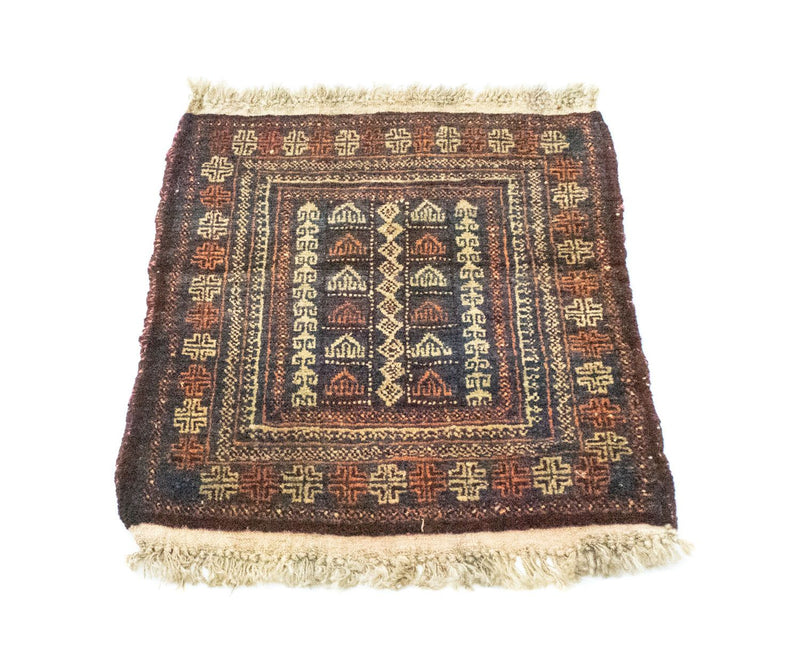 Afghansk tæppe firkantet  - 70 x 57 cm - blå