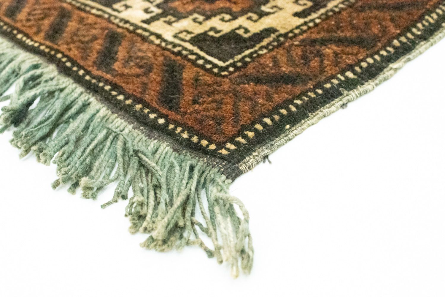Afghansk tæppe firkantet  - 47 x 41 cm - brun