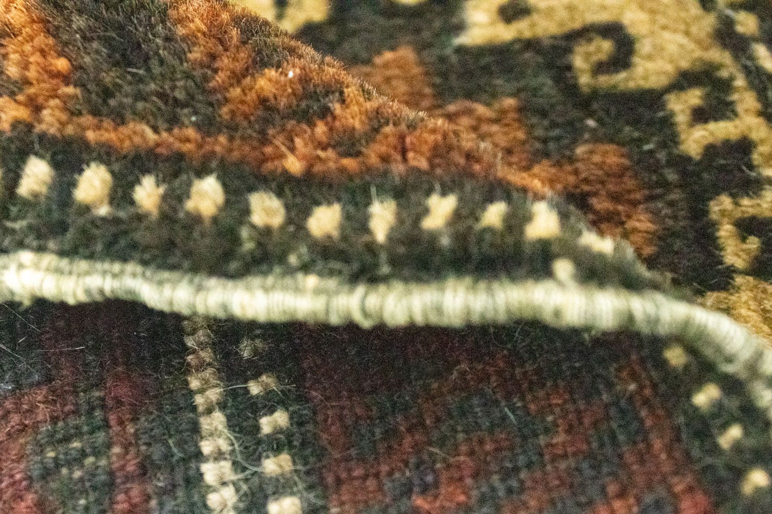 Afghansk tæppe firkantet  - 47 x 41 cm - brun