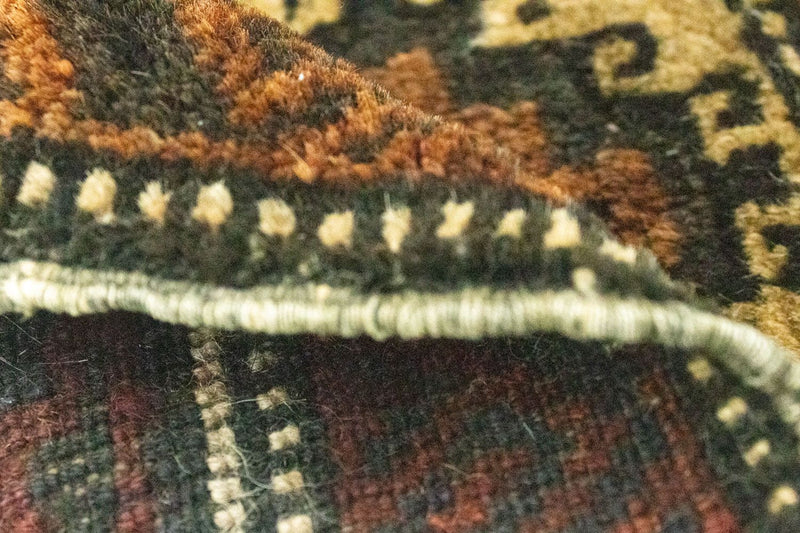 Afghansk tæppe firkantet  - 47 x 41 cm - brun