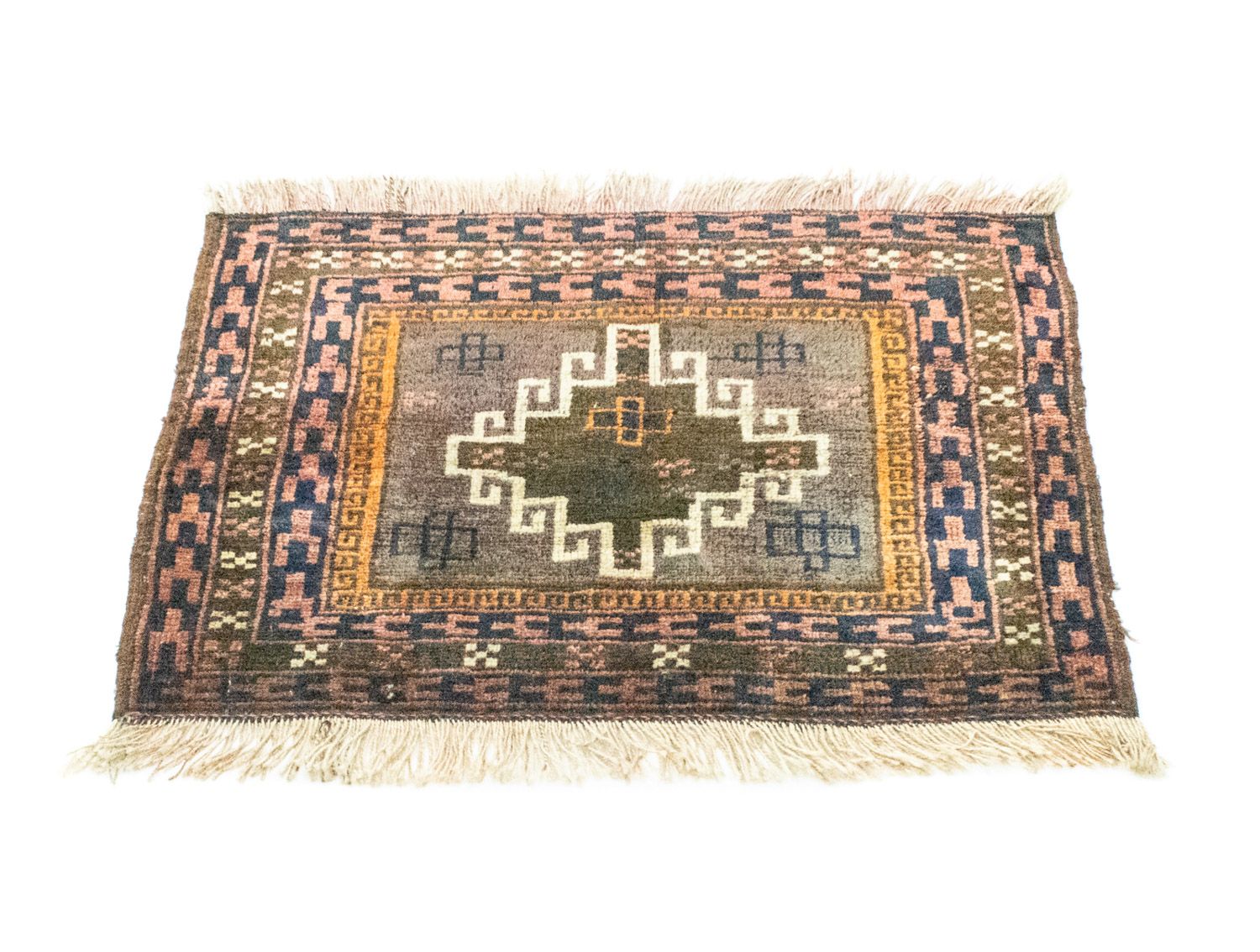 Afghansk tæppe - 64 x 47 cm - flerfarvet