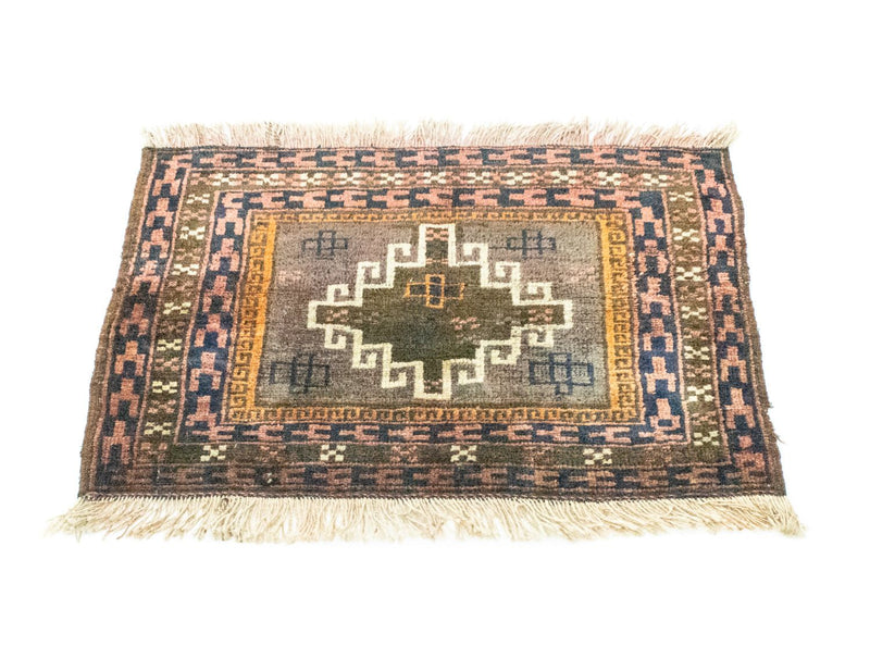 Afghansk tæppe - 64 x 47 cm - flerfarvet