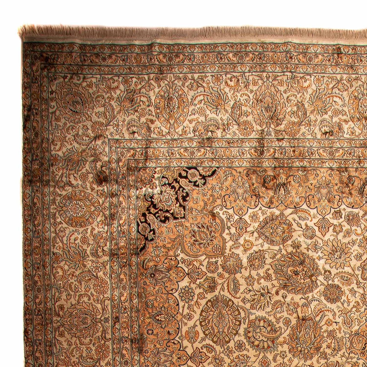Silketæppe - Kashmir Silk - 410 x 307 cm - lys brun