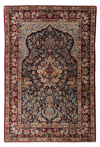 Persisk tæppe - Isfahan - Premium - 173 x 117 cm - mørkeblå