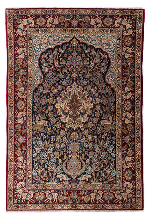 Persisk tæppe - Isfahan - Premium - 173 x 117 cm - mørkeblå