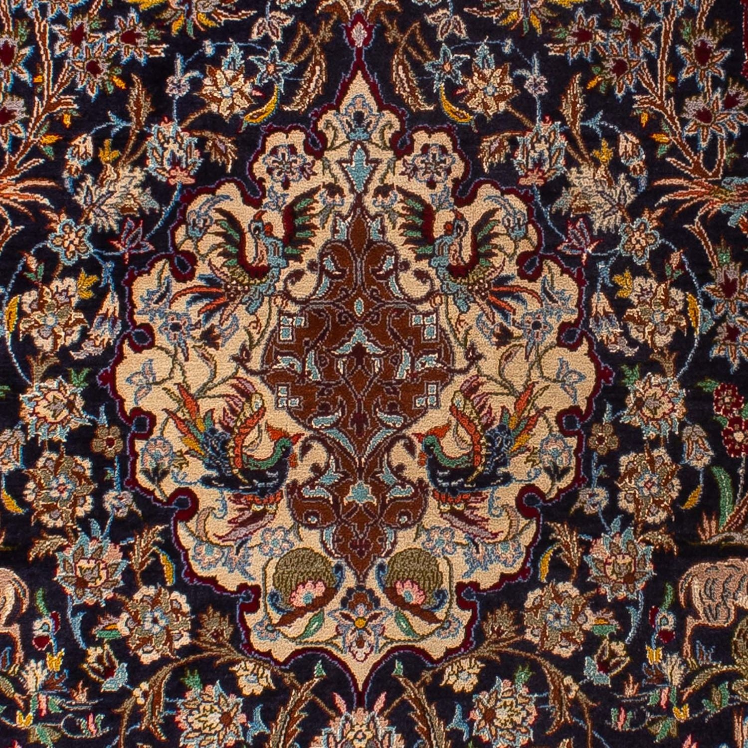 Persisk tæppe - Isfahan - Premium - 173 x 117 cm - mørkeblå