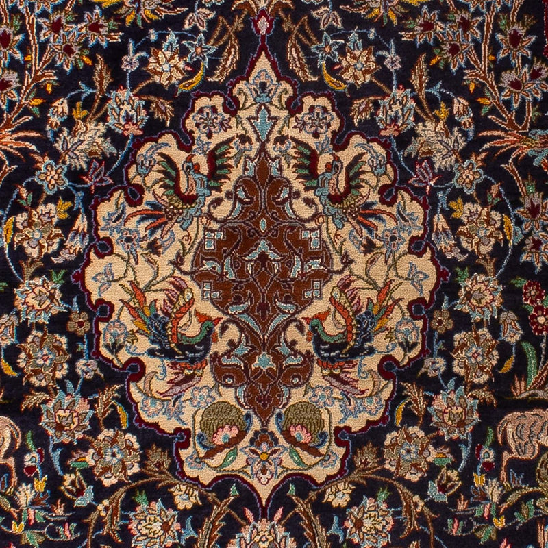 Persisk tæppe - Isfahan - Premium - 173 x 117 cm - mørkeblå