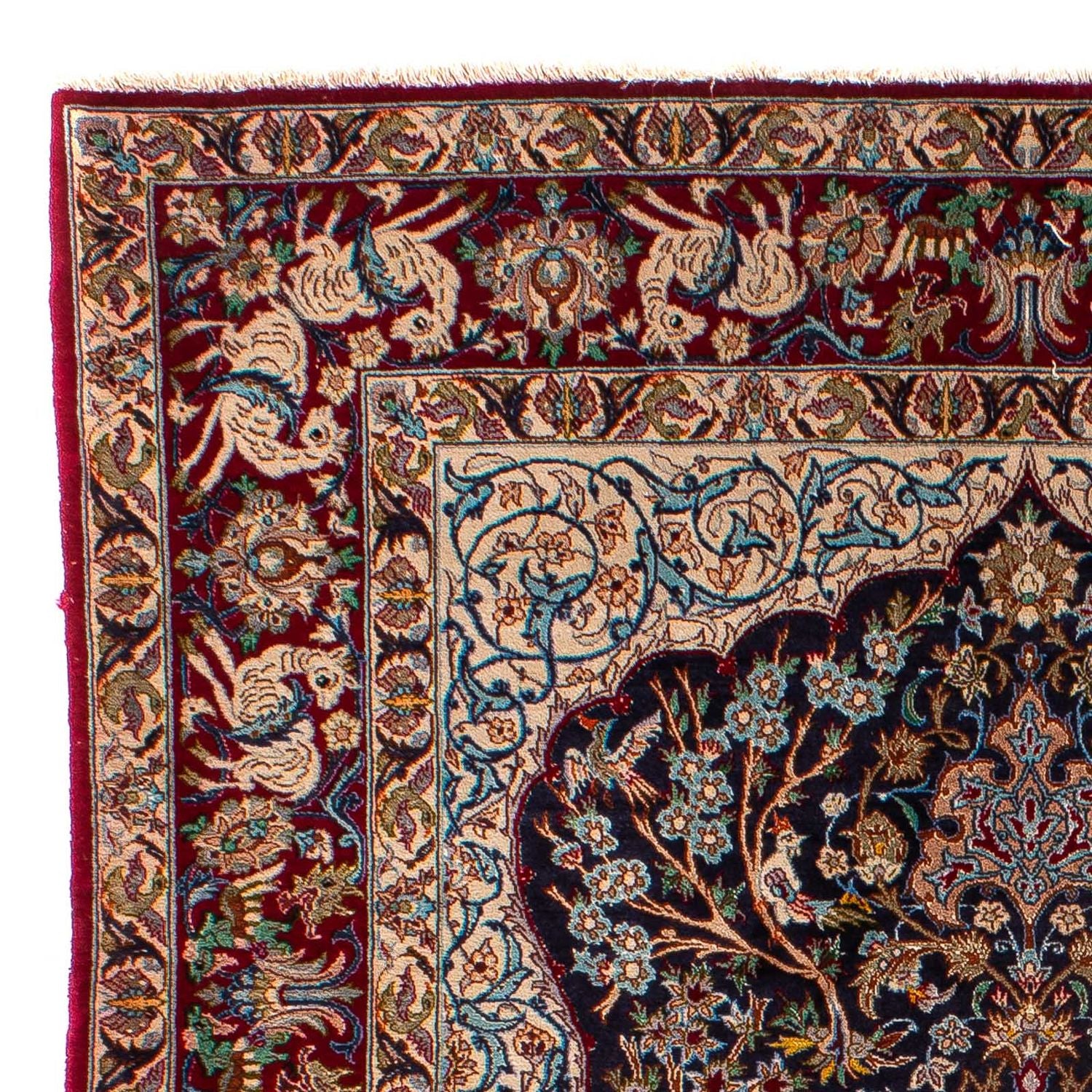 Persisk tæppe - Isfahan - Premium - 173 x 117 cm - mørkeblå