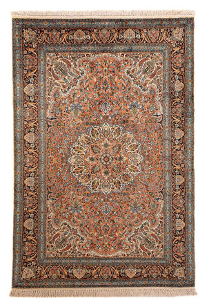 Silketæppe - Kashmir Silk - 182 x 121 cm - lys brun