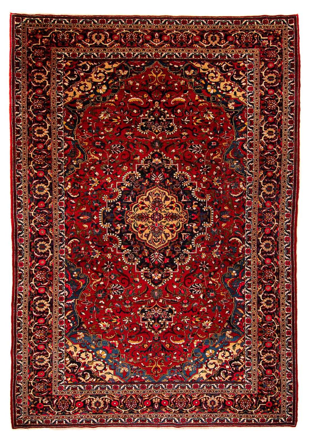 Persisk tæppe - Nomadisk - 335 x 226 cm - mørkerød