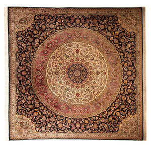Persisk tæppe - Tabriz - Royal firkantet  - 300 x 294 cm - mørkeblå
