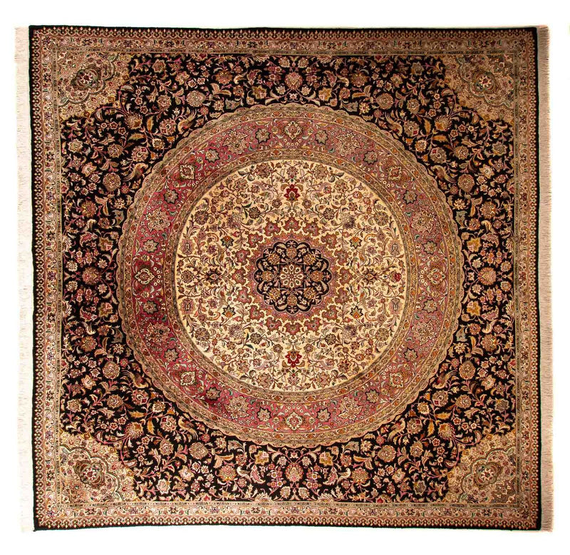 Persisk tæppe - Tabriz - Royal firkantet  - 300 x 294 cm - mørkeblå