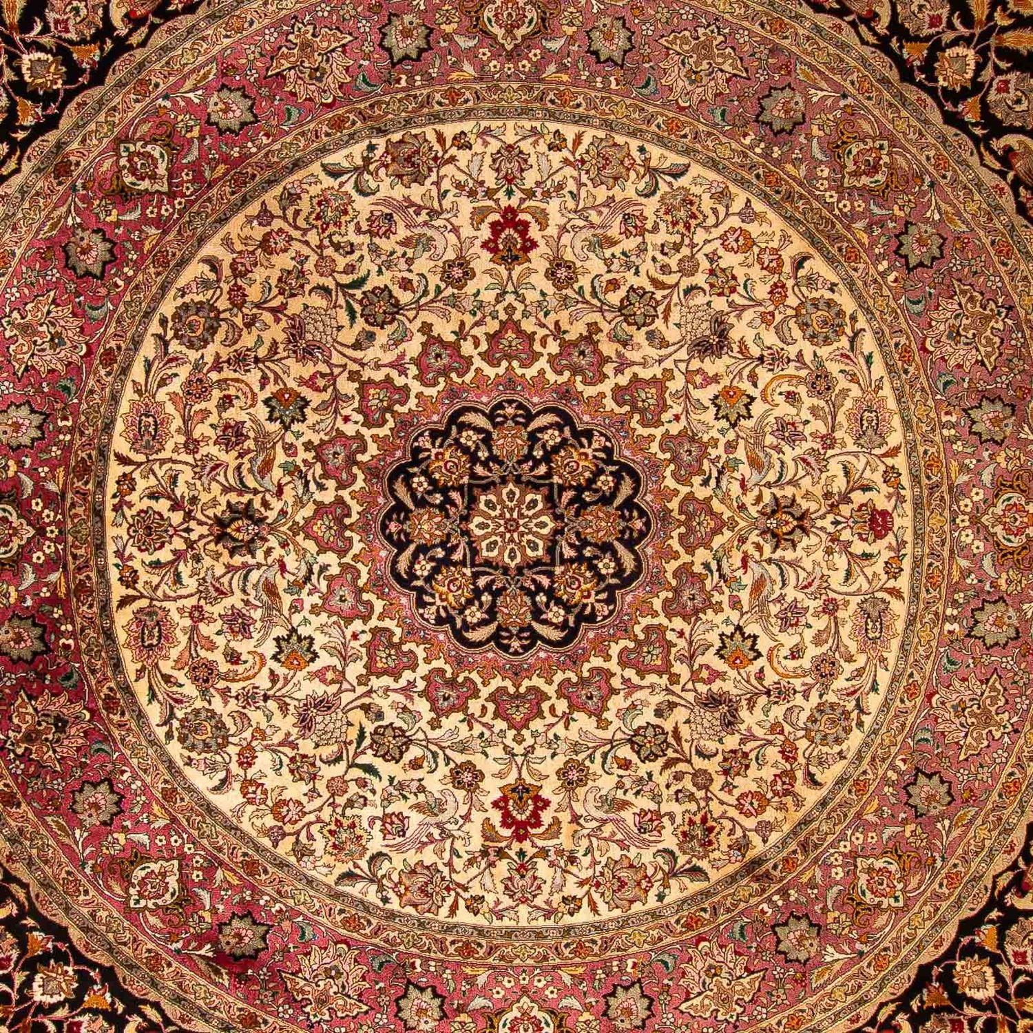 Persisk tæppe - Tabriz - Royal firkantet  - 300 x 294 cm - mørkeblå