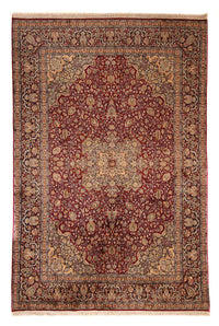 Silketæppe - Kashmir Silk - 306 x 208 cm - mørkerød