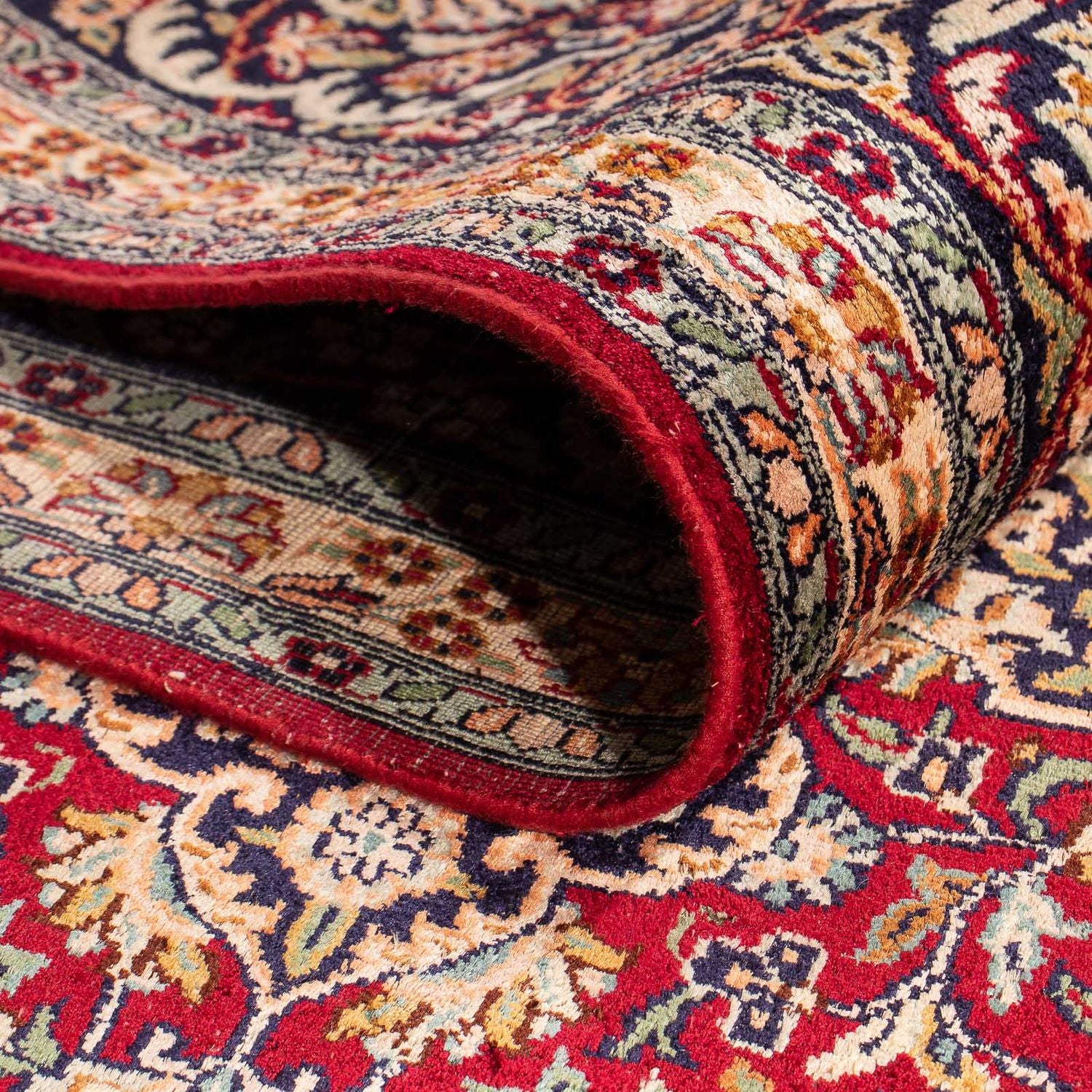 Silketæppe - Kashmir Silk - 306 x 208 cm - mørkerød