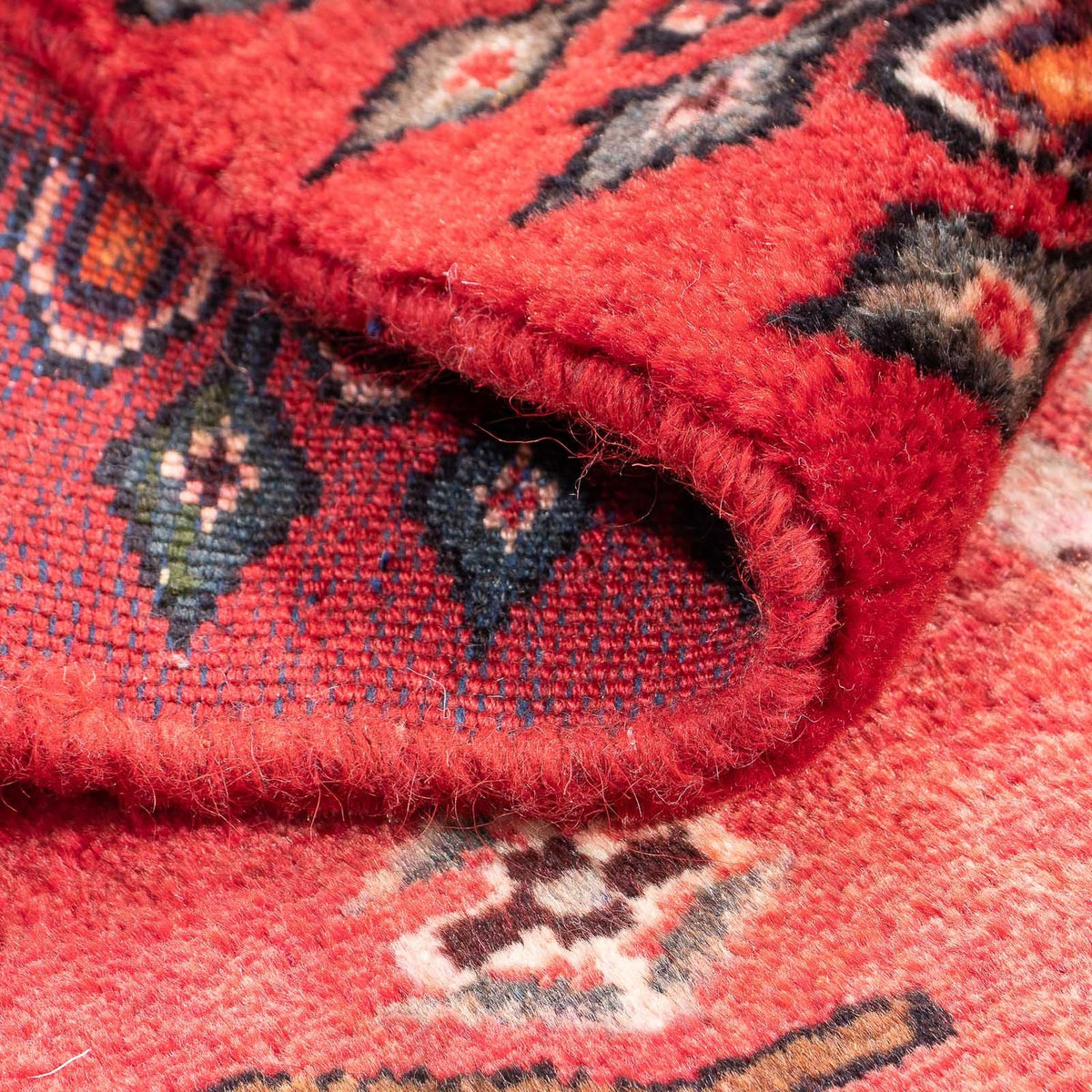 Persisk tæppe - Nomadisk firkantet  - 98 x 95 cm - mørkerød