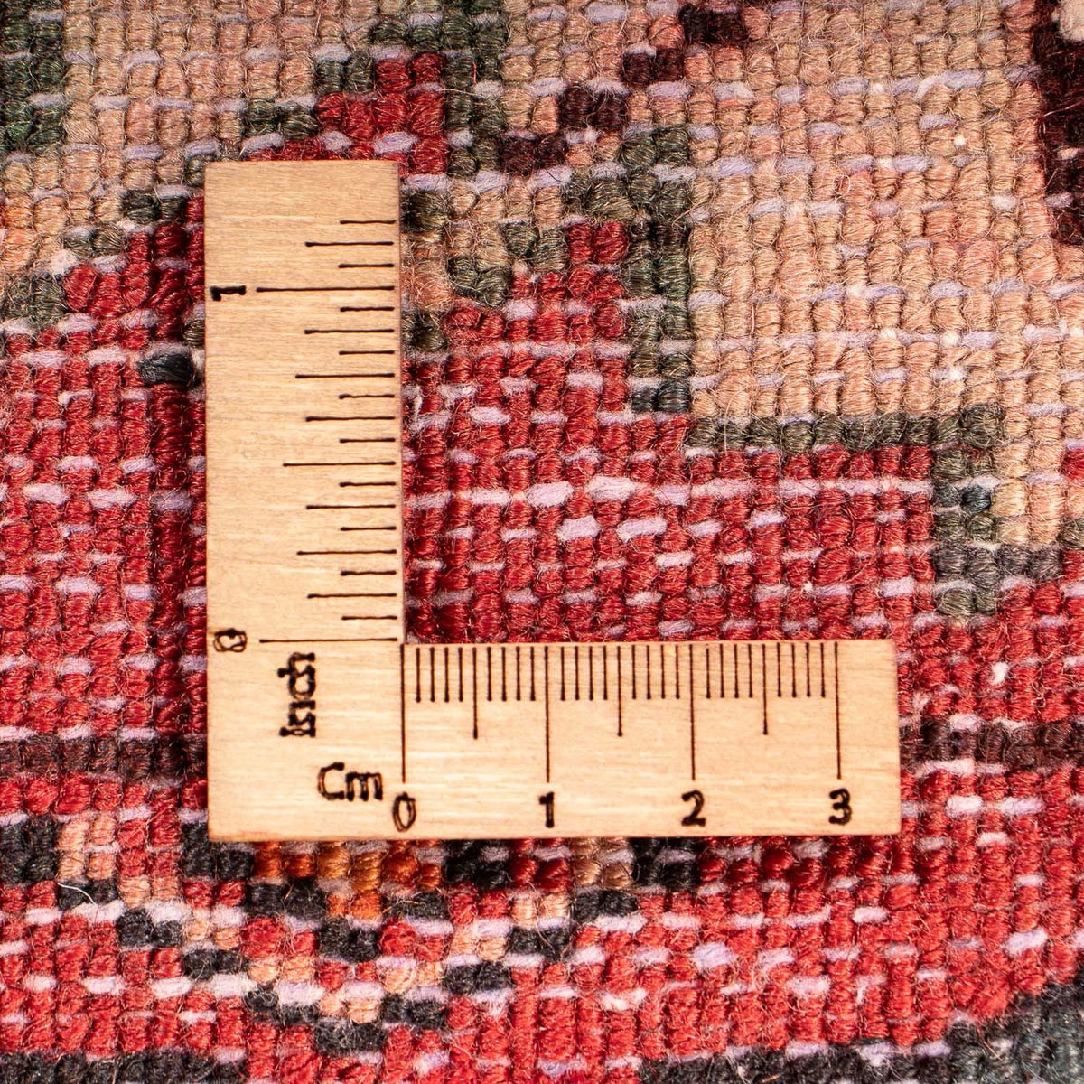 Persisk tæppe - Nomadisk firkantet  - 98 x 95 cm - mørkerød