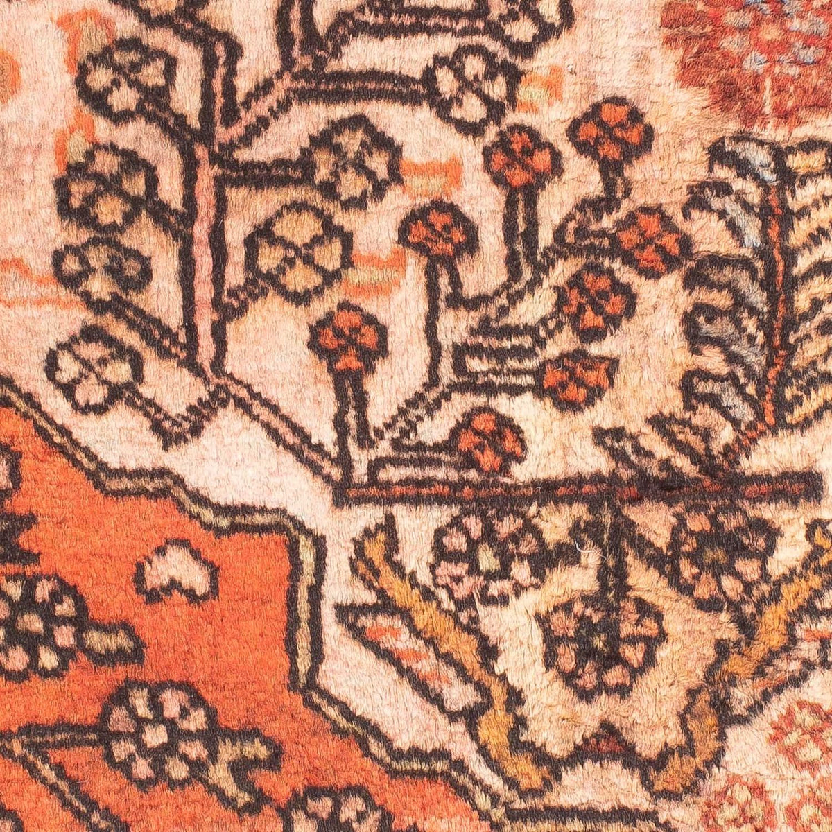 Persisk tæppe - Nomadisk firkantet  - 114 x 96 cm - flerfarvet