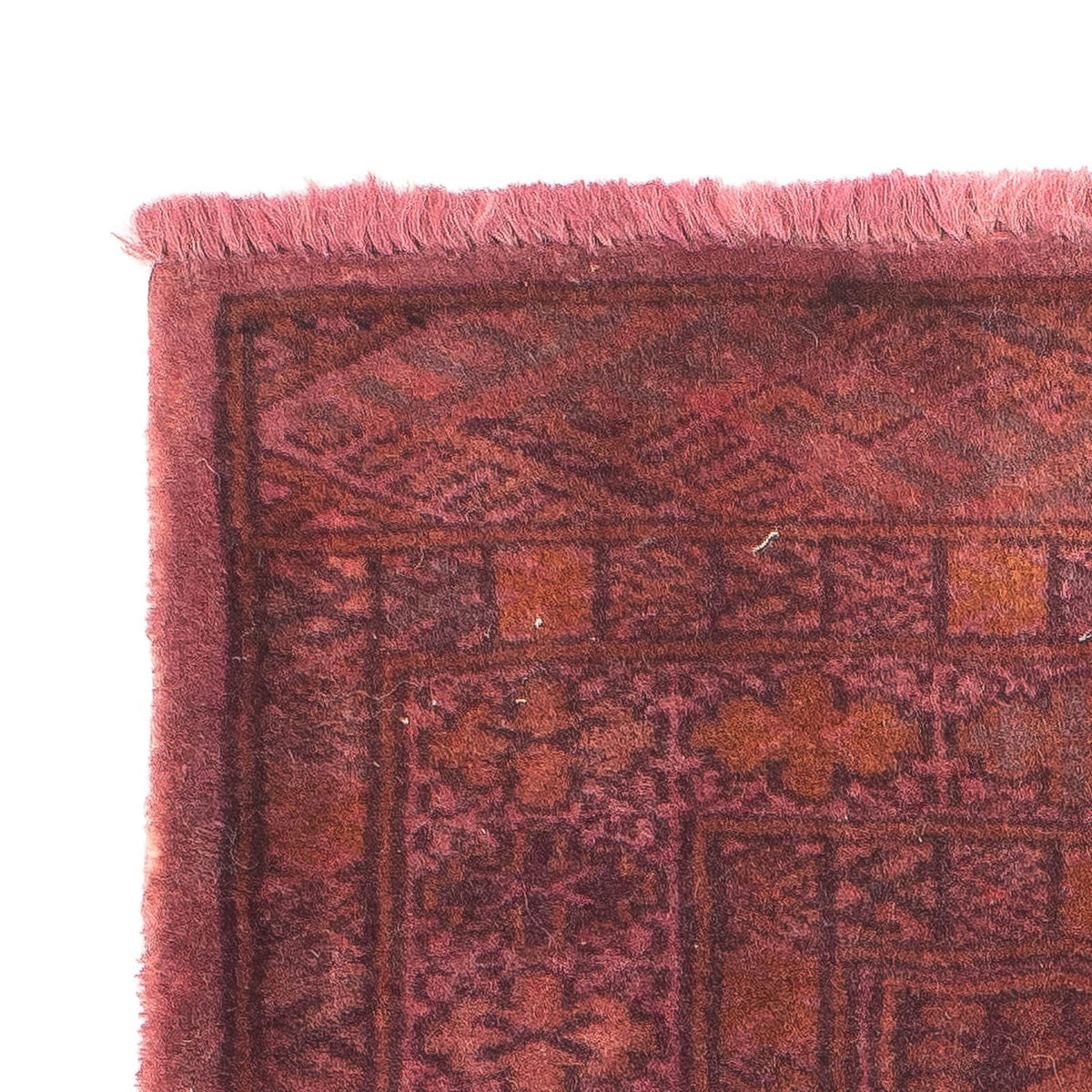 Turkaman-tæppe - 95 x 66 cm - lysrød