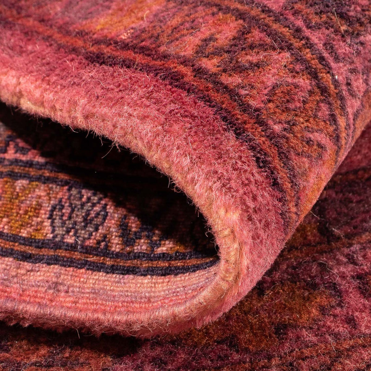 Turkaman-tæppe - 95 x 66 cm - lysrød