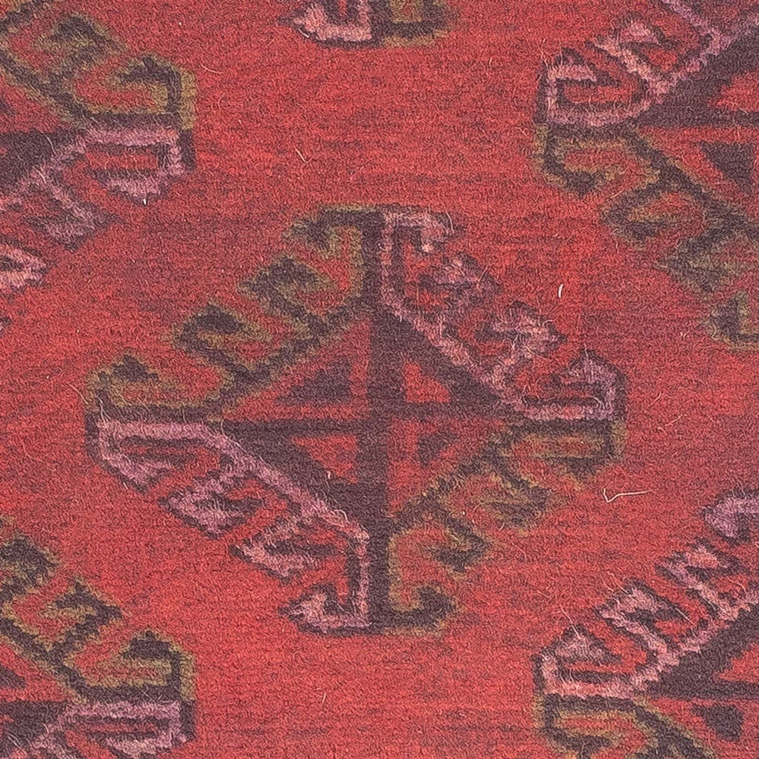 Turkaman-tæppe - 84 x 66 cm - mørkerød