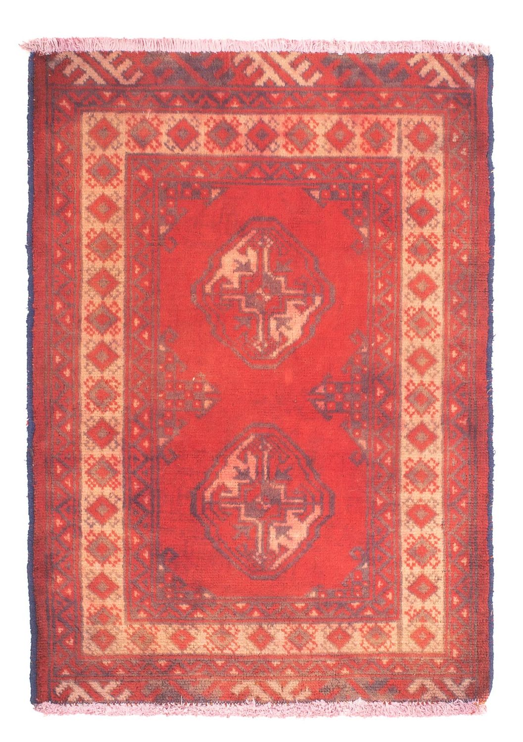 Turkaman-tæppe - 85 x 67 cm - rød