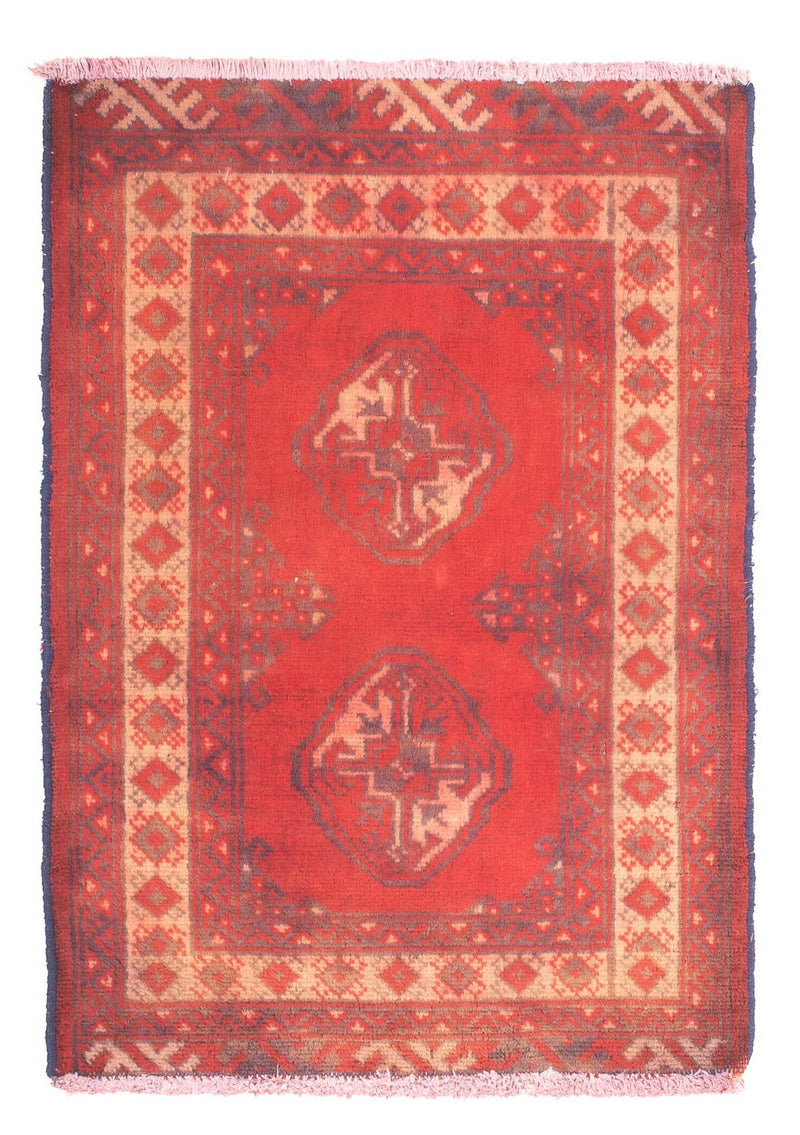 Turkaman-tæppe - 85 x 67 cm - rød