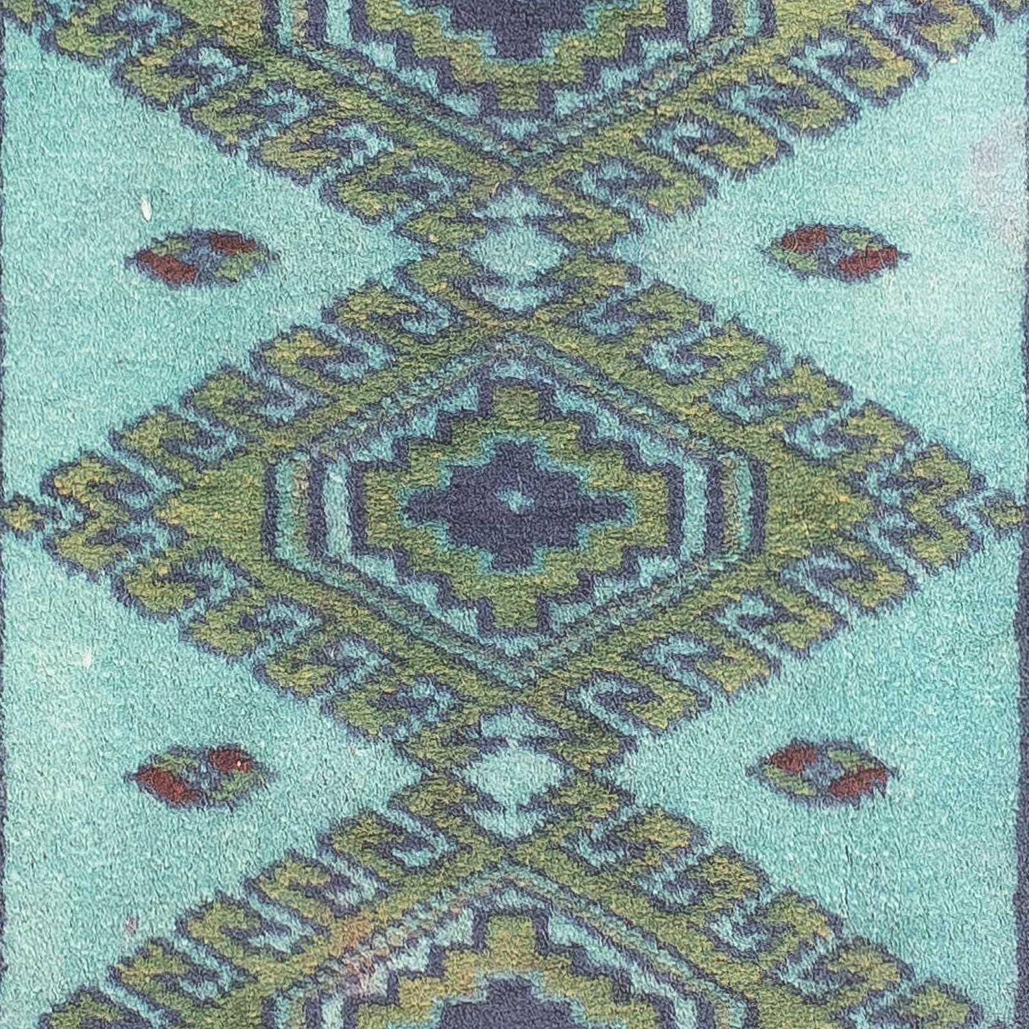 Pakistan Tæppe - 92 x 64 cm - lyseblå