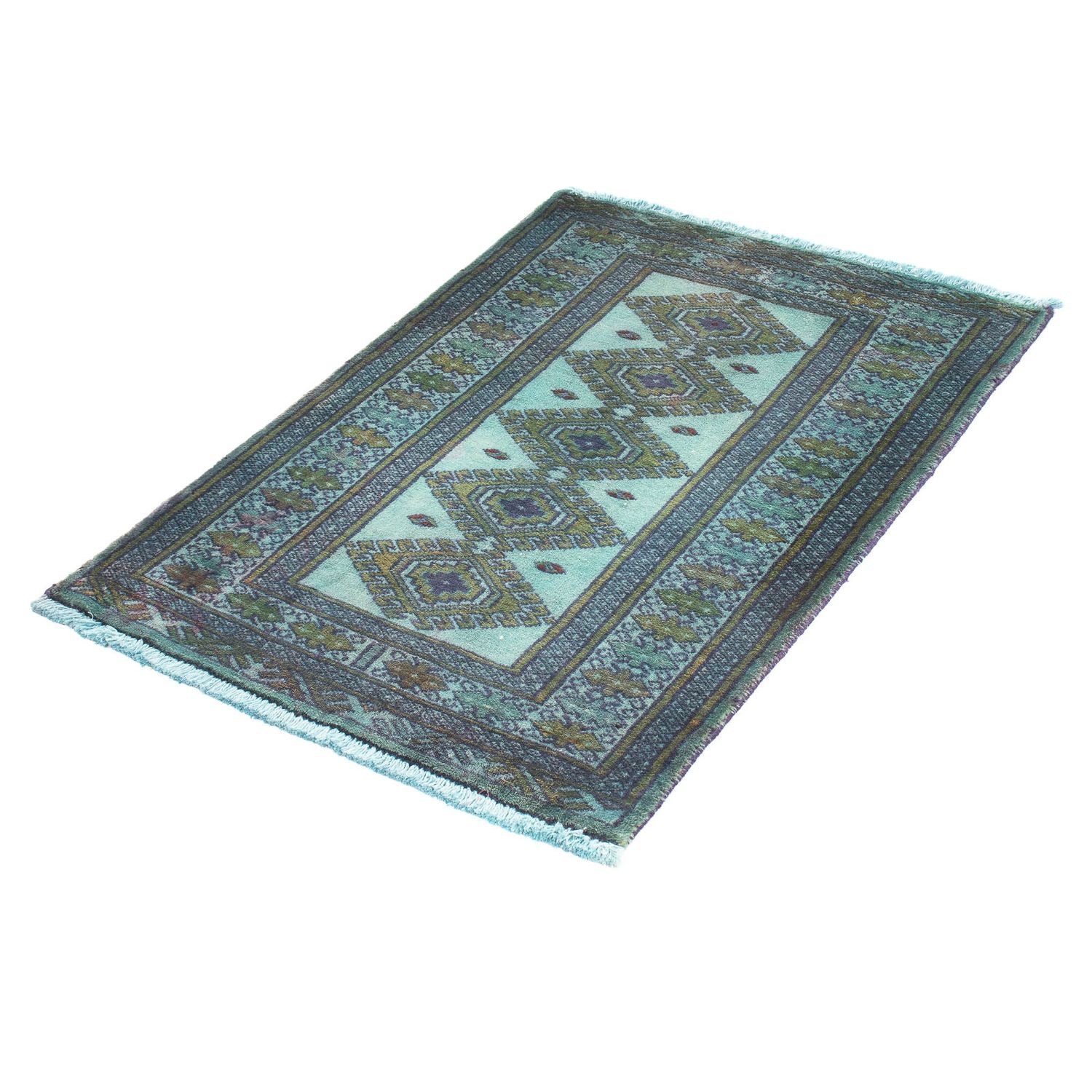 Pakistan Tæppe - 92 x 64 cm - lyseblå